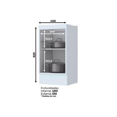 Bancada Ilha Cozinha Gourmet Americana c/ 3 Portas 145cm Branco - Henn