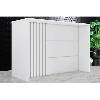 Bancada Ilha Cozinha Gourmet Americana c/ 2 Portas e 3 Gavetas 145cm Branco - Henn