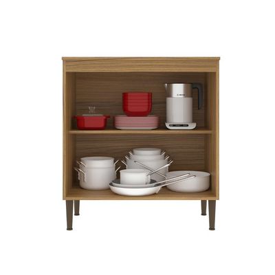 Balcão para Cooktop 0,80m 2 Portas Berlim Ipê Decibal
