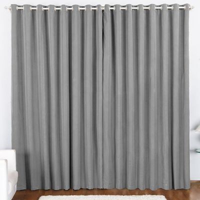 Cortina 3 Mts Sala Quarto Oxford Trilho Comum Baratissima Cinza