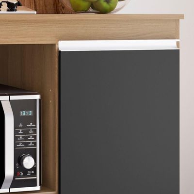 Balcão Para Cooktop Carla 1 Porta Amendoa Preto Ajl