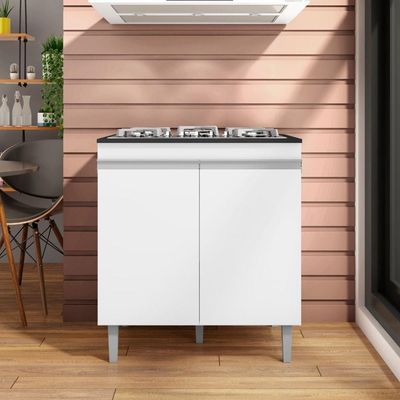 Balcão Para Cooktop Andréia 2 Portas Branco Ajl
