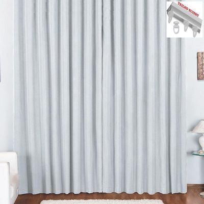 Cortina Pryme 2 Metros Sala Quarto Em Oxford Para Trilho Suisso Branca
