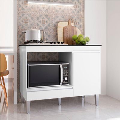 Balcão Para Cooktop Carla 1 Porta Branco Ajl