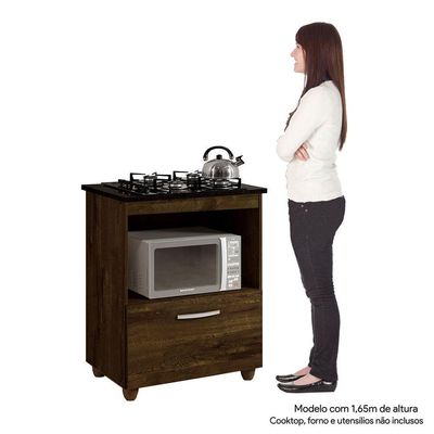 Balcão Para Cooktop De 4 Bocas 1 Porta Basculante Ipe