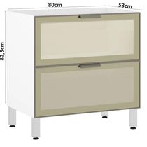 Balcão De Cozinha Sem Tampo 80cm 1 Porta Basculante 1 Gavetão Com Vidro Reflecta Bronze Luciane