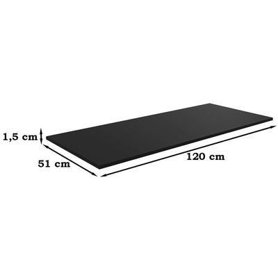 Balcao Com Tampo 120 Cm 3 Portas Manu Preto Reajl Preto