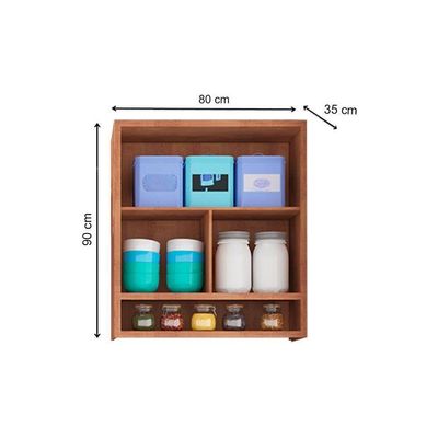 Armário Aéreo p/ Cozinha Syrah Nicho c/ 2 Portas Basculante 80cm Amendoa/Branco - Ronipa