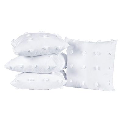 Kit 04 Almofadas Cheias Poppy 45cm X 45cm Cor Branco