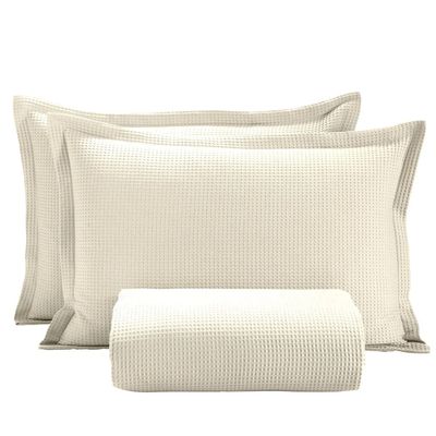 Kit Colcha Casal Döhler Piquet Unicolor Bege