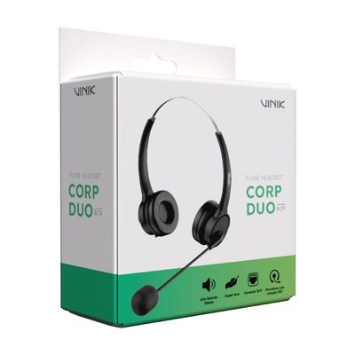 Headset para Telefone RJ9 Vinik CORP Duo - VK500RJ9