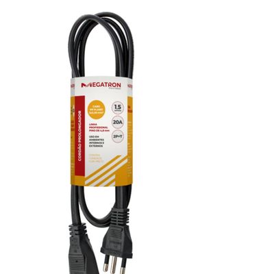 Extensao Cabo Prolongador PP 3X2,50MM 1,5 Metros Preta 419