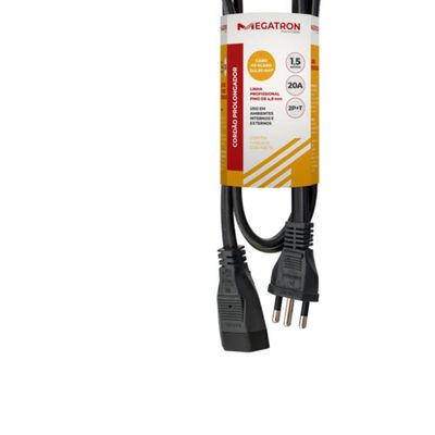 Extensao Cabo Prolongador PP 3X2,50MM 1,5 Metros Preta 419