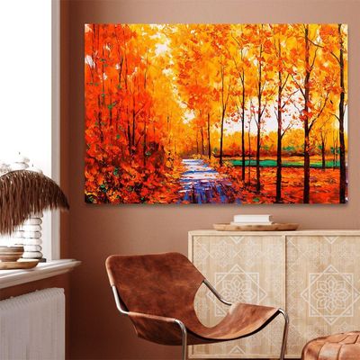 Quadro Decorativo Paisagem De Outono