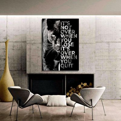 Quadro Decorativo Pantera Never Give Up