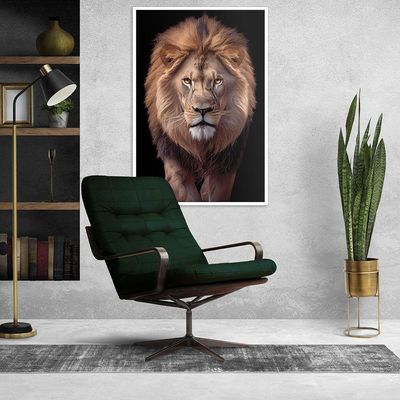 Quadro Decorativo Leão Judá Moldura Cx Alta 40x60 Titulos Moldura Branca