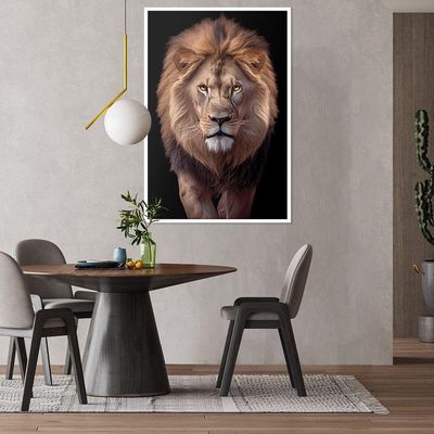 Quadro Decorativo Leão Judá Moldura Cx Alta 40x60 Titulos Moldura Branca