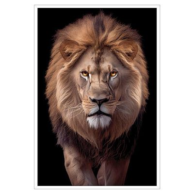 Quadro Decorativo Leão Judá Moldura Cx Alta 40x60 Titulos Moldura Branca