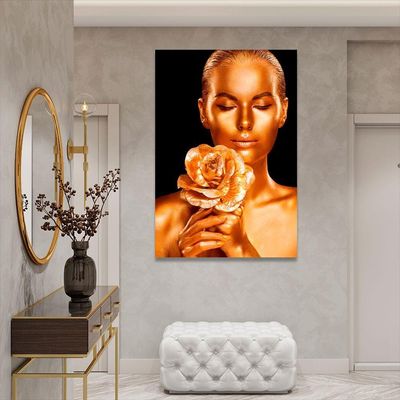 Quadro Decorativo Mulher Ouro