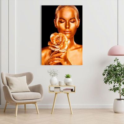 Quadro Decorativo Mulher Ouro