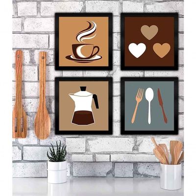 Quadro Cozinha Copa Cantina Objetos Café Xícara Preta