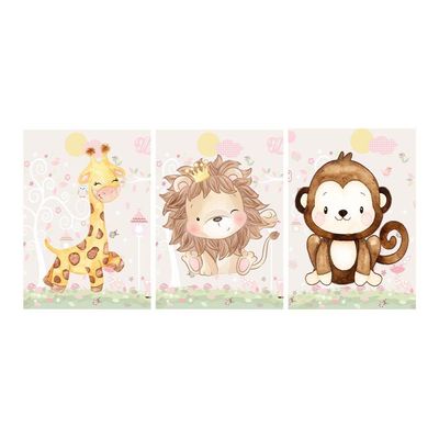 Conjunto De Quadros Trio Infantil Animais