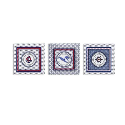 Conjunto Kit Com 3 Quadros Náuticos Decorativos Linha Náutica Marinheiro Mar 2
