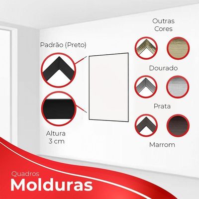 Kit Com 3 Quadros Decorativos Abstratos Com Moldura Para Sala Quarto Escritório 67x922 Abstrato 005