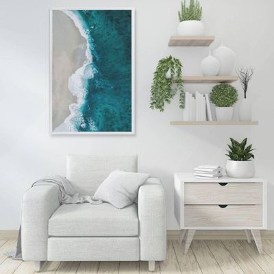 Quadro Mar Azul 80x120 Cm Adesivo Fotográfico