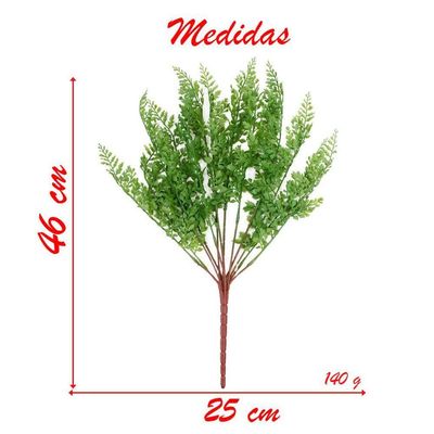 Ramo Decoração Arranjo Hortaliça Salsinha Artificial Plástico 13 Galhos 46cm
