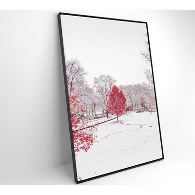 Quadro Arvore Vermelha 80x120 Cm Adesivo Fotográfico