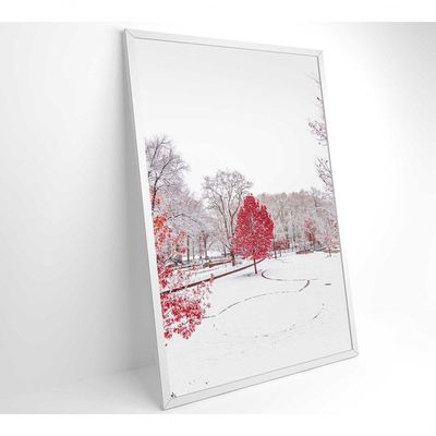 Quadro Arvore Vermelha 80x120 Cm Adesivo Fotográfico