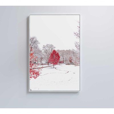 Quadro Arvore Vermelha 80x120 Cm Adesivo Fotográfico
