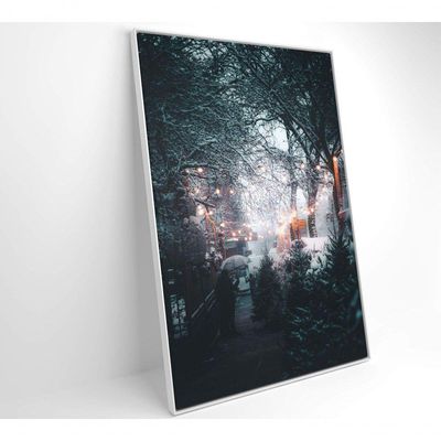 Quadro árvores Neve 60x90 Cm Adesivo Fotográfico