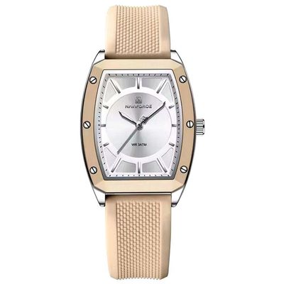 Relógio De Quartzo Para Mulheres Design Tonneau Esportivo Simples Branco