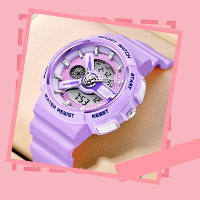 Relógio Digital Feminino Duplo Display Esportivo Movimento De Quartzo