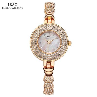 Relógio De Quartzo Feminino Ibso S9296 à Prova D'água Ouro