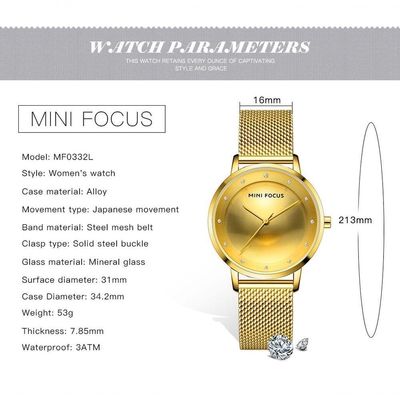 Relógio Feminino Mini Focus Mf0332l à Prova D'água Prata
