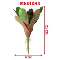 Kit 6 Pçs Bromélia Elegante Planta Artificial 8 Folhas 21cm