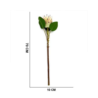 Haste De Flor Artificial Protea Frosted Com Coat Salmão 70 Cm F04 - D'rossi