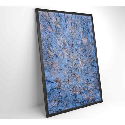 Quadro árvores Secas Neve 60x90 Cm Adesivo Fotográfico