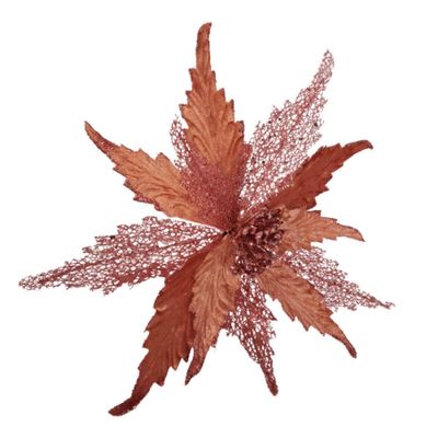 Flor Artificial Natal Poinsétia Rose Gold 50cm 50cm