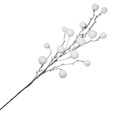 Galho Decorativo Pom Pom Branco 100cm 100cm