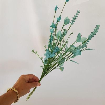 Buquê Flores Artificiais Azuis 50cm