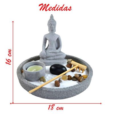 Terrário Bandeja Areia Altar Jardim Zen Decorativo Porta Vela Incenso Pedra 16cm