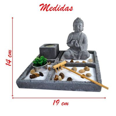 Terrário Bandeja Areia Altar Jardim Zen Decorativo Porta Vela Meditação Pedra 14cm
