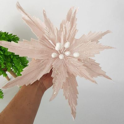 Flor Artificial Natal Rosa 34cm