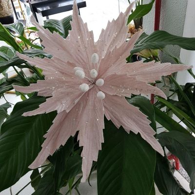 Flor Artificial Natal Rosa 34cm