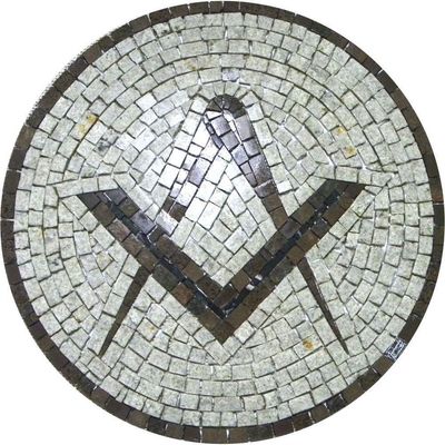 Piso Maçom Em Mosaico Esquadro E Compasso Ii