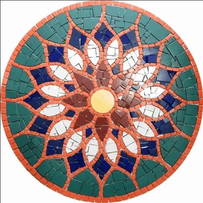 Mandala Indiana Piso Mosaico Vitral árabe Cerâmico Tamanho 130cm